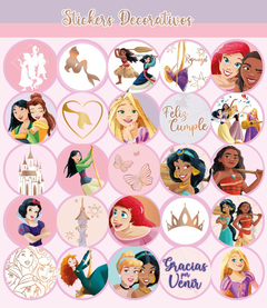 Stickers en plancha princesas de disney x25