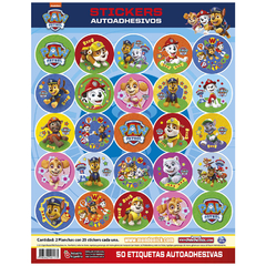 Stickers en plancha paw patrol x25