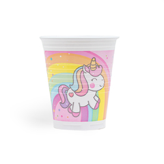 Vaso unicornio arco iris x10