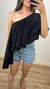 CROPPED FEMININO ASSIMÉTRICO BABADO - loja online