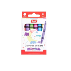 CRAYONES DE CERA TRABI PASTEL JUMBO X 6 COLORES