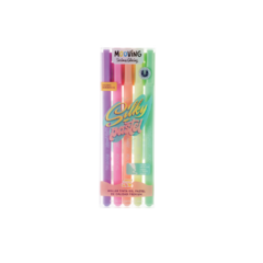 Bolígrafos de colores Mooving Roller Tinta Gel Silky Pastel x 5 colores