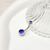 Piercing ombligo strass doble 6x4mm azul AQ