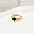 Anillo cruz negra con strass AD - cod:anad24