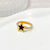 Anillo estrella negra con strass AD - cod:anad24