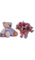 Cesta personalizada com ursinha de pelúcia e mini carrinho com flores artificiais na internet