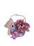 Cesta personalizada com ursinha de pelúcia e mini carrinho com flores artificiais - Darc Flores e Arranjos Artificiais