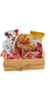 Mini cesta com chocolates e mini urso