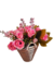 Mini Arranjo vaso cerâmica prateado com mini rosas