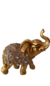Enfeite Elefante De Resina Dourado Com Pedras Prateadas - Darc Flores e Arranjos Artificiais