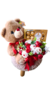 Cesta urso com flores e chocolate Ferrero Rocher - comprar online