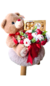 Cesta urso com flores e chocolate Ferrero Rocher - loja online