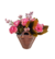 Mini Arranjo vaso cerâmica prateado com mini rosas - comprar online