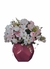 Arranjo com flores variadas no vaso de cerâmica rosa - loja online