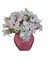 Arranjo com flores variadas no vaso de cerâmica rosa - loja online