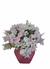 Arranjo com flores variadas no vaso de cerâmica rosa - Darc Flores e Arranjos Artificiais