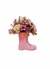 Arranjo vaso modelo bota rosa com flores artificiais variadas - comprar online