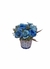 Mini Arranjo Com Rosas Variadas Vaso Cerâmica Branco E Azul
