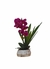 Arranjo orquídeas pink de silicone vaso branco mesclado