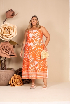 Vestido Laranja Giovana - Bambu Plussize