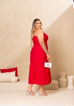 Vestido Marcela Vermelho - Bambu Plussize