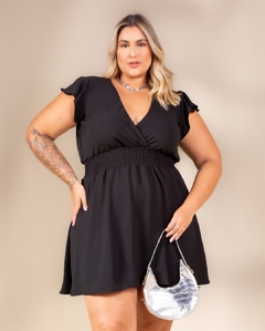 Vestido Macaquinho Mirela Preto - Bambu Plussize