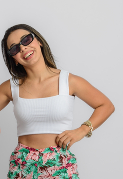 Cropped Canelado Top Faixa - comprar online