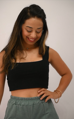 Cropped Canelado Top Faixa - Nap Rio