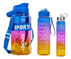 Set 3 botellas deportivas sport bottle motivacional