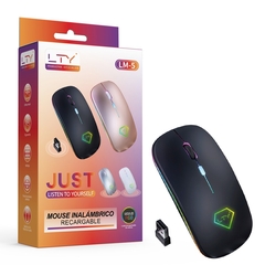 Mouse inalámbrico RECARGABLE LED RGB colores, LTY LM-5