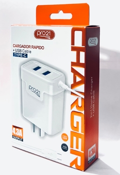 Cargador Pro21 Tipo-C Ultra Rápido 9v 4.3a Usb X2