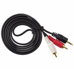 Cable 3 Metros Audio 2 Rca Macho A Miniplug 3.5mm