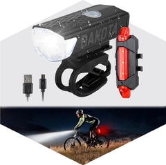 Combo Luz Delantera Y Luz Trasera Recargable Usb Bicicleta - comprar online