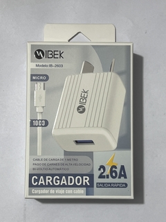 Cargador IBEK 2.6A V8(micro usb) con cable desmontable en internet