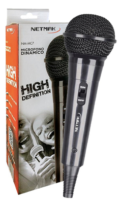 Microfono Dinamico Con Cable Netmak Mc7 Negro Ideal Karaoke