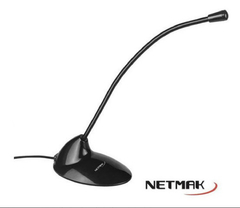 Microfono Con Base Para Pc Netmak Nm-mc3 Cuello Flexible 3.5