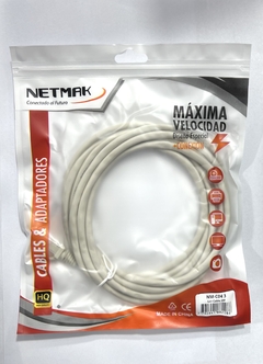 Cable RED LAN utp CAT 5E 3 METROS NETMAK - comprar online