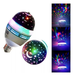 Lampara Led Foco estrellas 220v Color Rgb Giratoria Luces Fiesta Bulbo