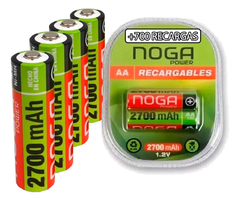 Pila Noga Recargable NP-AAM 2.7B Cilíndrica - pack de 2 unidades