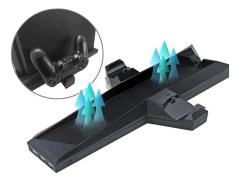 Base Cargador Dual Joystick Soporte Ps4 Slim Cooler Hub 3 Usb - Star Mayorista