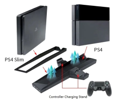 Base Cargador Dual Joystick Soporte Ps4 Slim Cooler Hub 3 Usb - comprar online