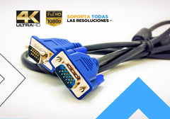 Cable Vga A Vga Macho 1.5Metros Doble Filtro - comprar online