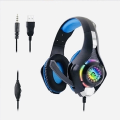 Auricular gaming professional PC PS4 LED RGB FX-03 azul y rojo - comprar online