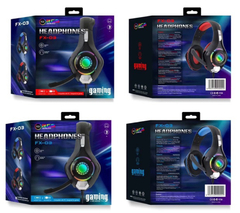 Auricular gaming professional PC PS4 LED RGB FX-03 azul y rojo en internet