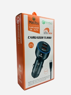 Cargador Malibu Tipo-C , TURBO 36W para AUTO