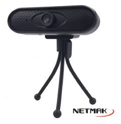 Cámara Web Netmak Nm-web02 Hd Color Negro Con Mic Y Tripode