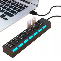 Hub Usb Multiplicador 7 Puertos Usb 2.0 Con Switch On Off