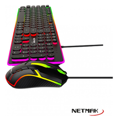 Kit Teclado Y Mouse Gamer Netmak Rgb Nm-vortex en internet