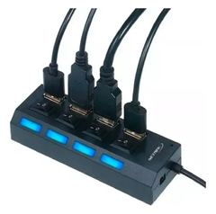 Hub Usb 2.0 4 Puertos Netmak NM-AC08 Con Switch Interruptor Luz en internet