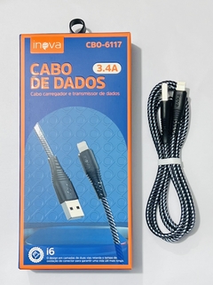 Cable USB para iPhone bien reforzado 3.4A CARGA RÁPIDO INOVA CAB-6117 - comprar online